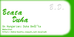 beata duha business card